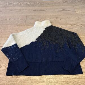 Lululemon Cozy Colorblock High-Neck Sweater - Navy & Cream